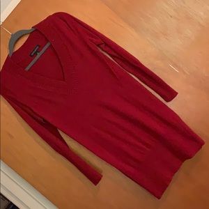 Cashmere red sweater dress